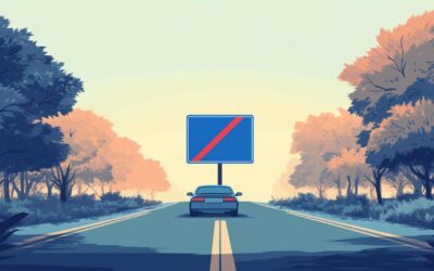 Découvrez le sens du symbole du panneau carré bleu avec une voiture barrée : visibilité et sécurité par tous temps